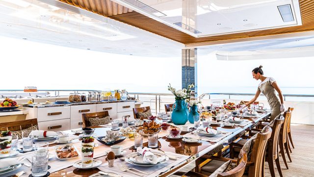 LANA Wheelhouse aft deck breakfast %C%A Imperial photo Jeff Brown Jeff Brown